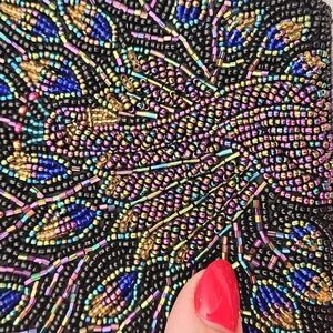Chico's Beaded Peacock Handbag